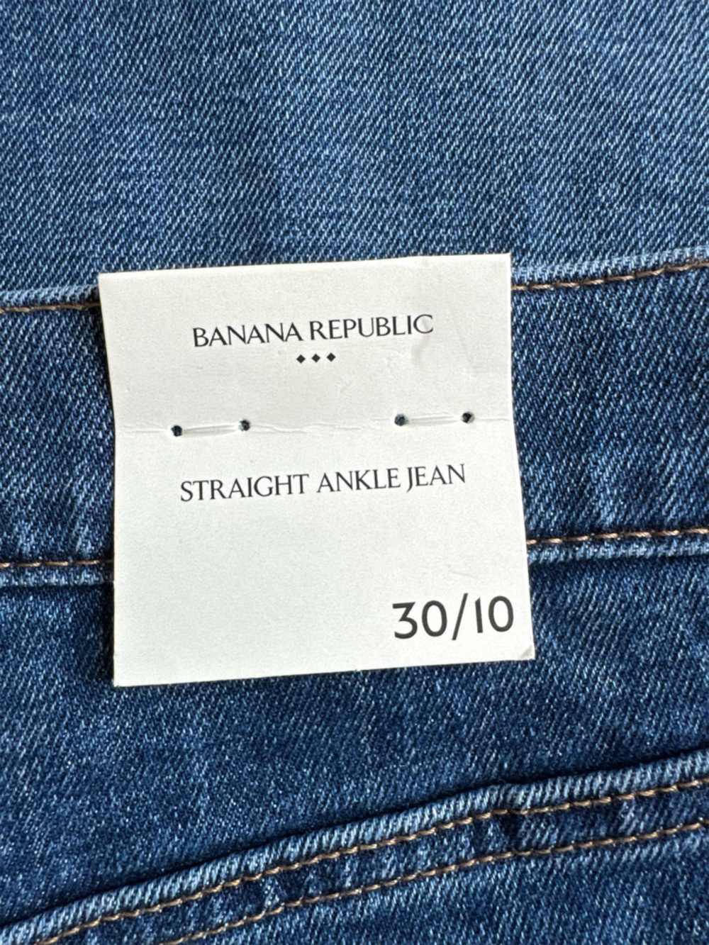 BANANA REPUBLIC Dark Blue High-Rise Straight Fit Cuffed Ankle Jean - Picture 9 of 13